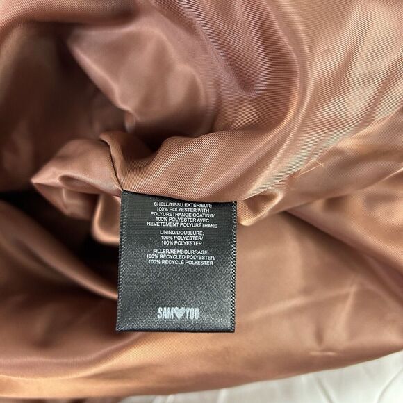 SAM EDELMAN Womens Box Quilted Faux Leather‎ Jacket Brown Size XL Mob Wife NWT - Picture 8 of 13